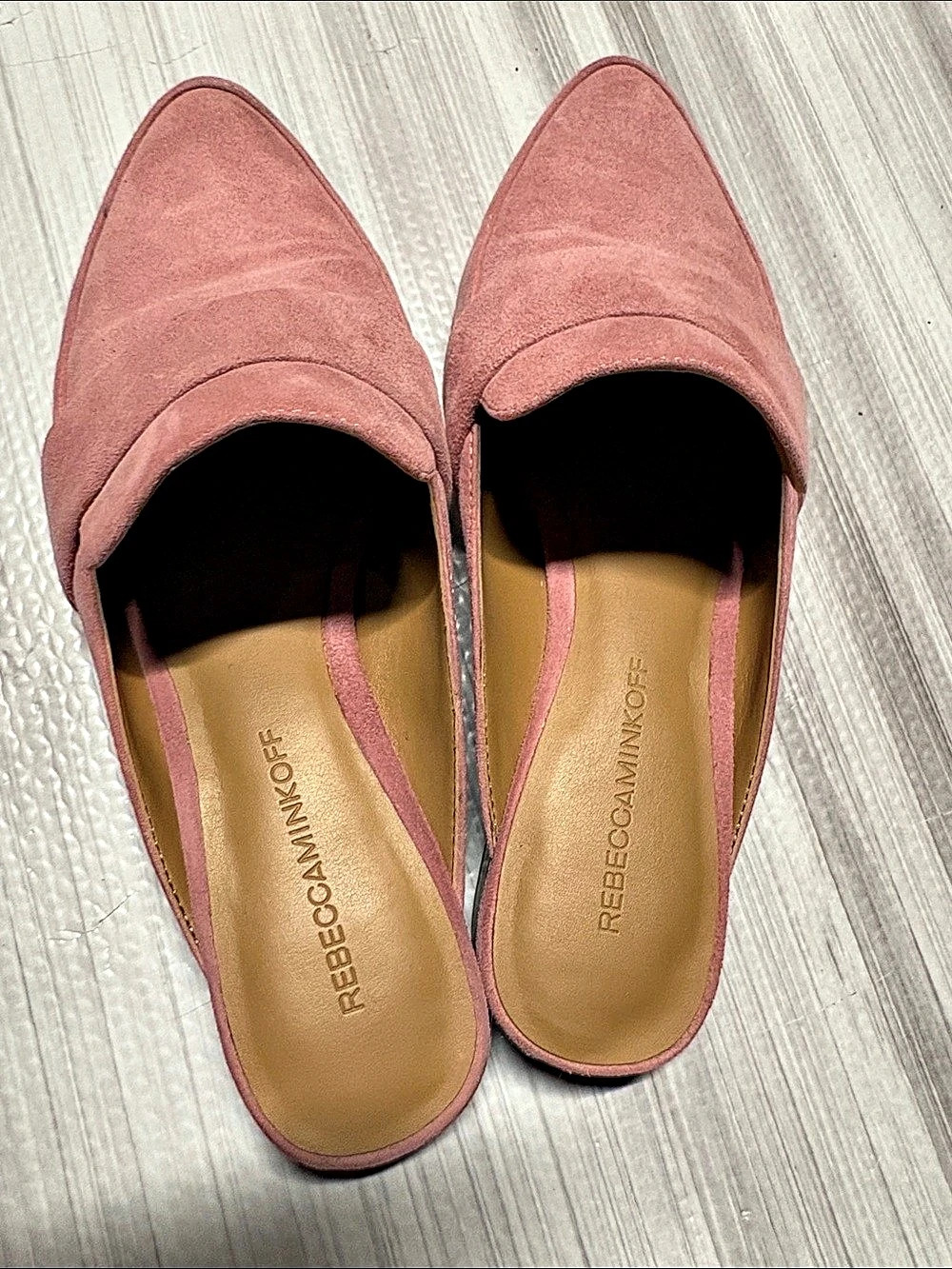 Rebecca Minkoff Suede Mules in Pink